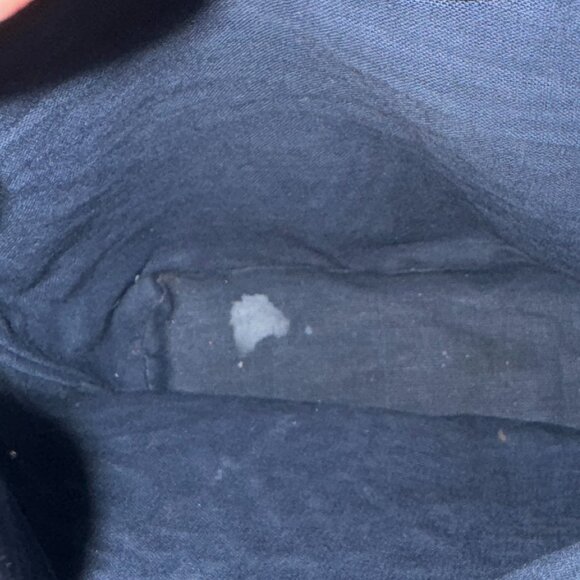 Vintage Navy Blue Croc Leather Crossbody Bucket Bag - Picture 8 of 10